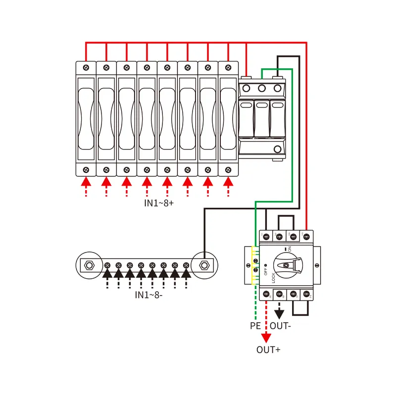8 String Input 1 String Output DC 1500V Metal Box with Isolator (Economy Type)